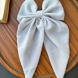 Radhya Accessories Women Chiffon Blush Hair Bow Clip Grey-9