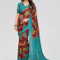 Moda Rapido Floral Poly Georgette Designer Saree-picture-33
