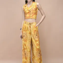 Shree Tie & Dye Print Top With Trousers Co-Ords-image-76