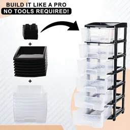 RUBOXA Transparent Set of 1 Regular Drawer Organiser Organisers image 2
