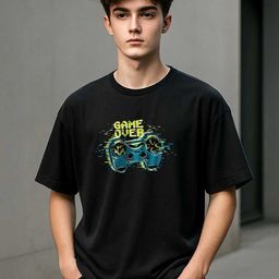 VEIRDO Boys Printed Polo Collar Drop-Shoulder Sleeves T-shirt-image-85