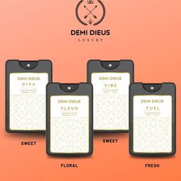 DEMI DIEUS Set Of 4 Diva- Vibe- Fuel- Fleur Pocket Long Lasting Eau De Parfum- 18 m Each-40