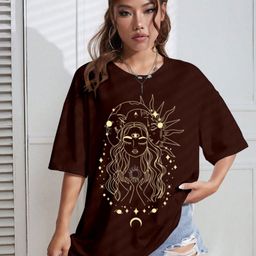 AAHWAN Women Graphic Printed Round Neck Oversized T-shirt-image-40