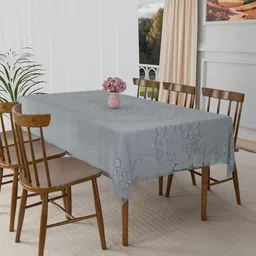 Myntra Elegant Homes Grey Floral Printed Cotton 6-Seater Table Cover-image-44