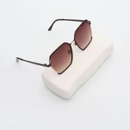 PELLE LUXUR Unisex Rectangle Sunglasses with UV Protected Lens PL25GS367-image-41
