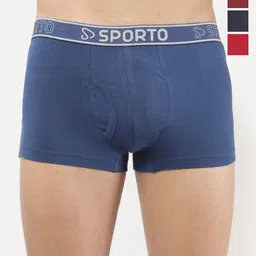 Sporto by Macho Pack Of 4 Outer Elastic Combed Cotton Trunks-picture-2