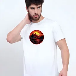 KaamBhari Graphic Printed Round Neck Regular Fit Cotton T-shirt-picture-26