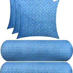 Combo Set 3 Cushion And 2 Bolster Microfibre Floral Sleeping Pillow Pack of 5-image-14