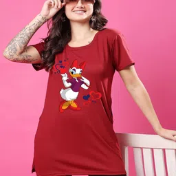 SWIFTLY Women Graphic Printed Extended Sleeves Long T-shirt-image-41