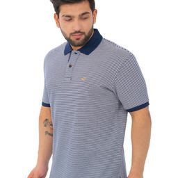 WILD COPS Men Striped Polo Collar T-shirt-image-8