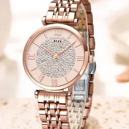 ALIX Women Brass Dial & Stainless Steel Bracelet Style Straps Analogue Watch AL2533 RGR-36