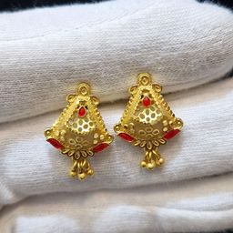 Anshenterpris Gold-Plated Hanging Sui Dhaga Contemporary Studs-image-58
