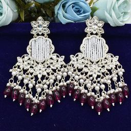 MEIRA JEWELLERY Artificial Stones Studded & Beaded Chandbalis-picture-42