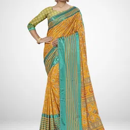 KALINI Ethnic Motifs Printed Dhakai Silk Saree-picture-23