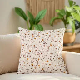 Home Prides White & Brown Floral Square Cushion Covers-image-40