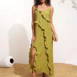Tokyo Talkies Women Sleeveless Ruffled Maxi Dress-image-70