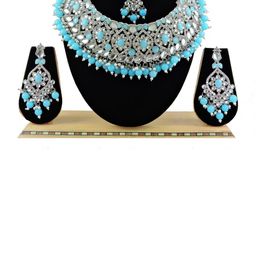 VATSALYA creation Rhodium-Plated Artificial Stone Studded Jewellery Set-image-53