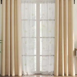 Home Centre Eren Beige 4 Pieces Room-Darkening & Sheer Door Curtains-picture-20