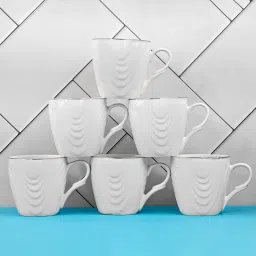 Pack of 6 Bone China Tea Cups Set of 6 Premium Coffee Cup/Mugs New Modern Design-13
