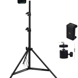 SHUDAUSHI 7 Feet Studio Light Stand with Mobile Holder Ideal for Outdoor & Indoor Shoots Tripod Ball Head, Tripod Kit-18