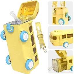S2 School Bus Water Bottle for Kids with Straw and Plastic Kids Girls School 500 ml Water Bottle-image-19