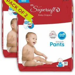 Baby Diaper Pant Style | Up to 12 Hours Absorption | 7 - 12 Kg | Pack of 2 - M-image-69