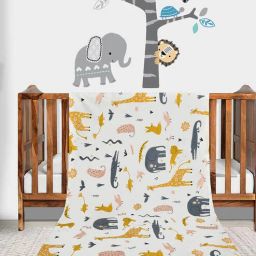 White Cotton Reversible Anti Fungal Pack of 1 Crib Size Kids Dohar by Florida-picture-45