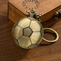 GT Gala Time Antique Football Theme Vintage Premium Gandhi Style Pocket Watch Key chain with Key Ring For Car & Bike Keys Best Gift Bronze Metal Pocket Watch Chain-image-54