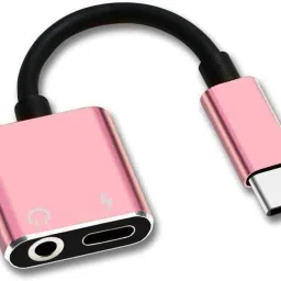 ELECOVER Pink Type C to 3.5mm Aux 2 in 1 Headphone Aux Splitter Jack & Charging Converter Pink Phone Converter-image-82