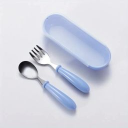 Stylish Portable Cutlery Set with Case - Fork and Spoon ( Blue ) Stainless Steel Cutlery Set-10