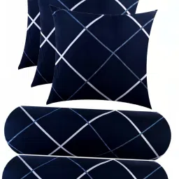 3 CUSHION 2 BOLSTER Microfibre Geometric Bolster Pack of 5-image-1