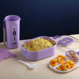 Compact Plastic Lunch Box with Secure Lid – Perfect for Office, School & Travel 3 Containers Lunch Box-image-42