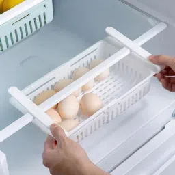 oblivion Plastic Fridge Organizer Drawer - Adjustable Fridge Storage Basket ( 4pc Set ) Storage Basket image 4