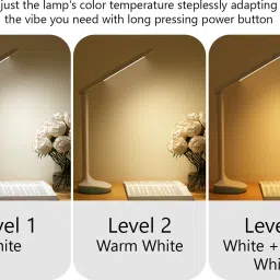 pesca Rechargeable LED Desk Table Lamp 3 Multiple Light Touch Dimmer 12Hrs Reading Study Lamp image 2