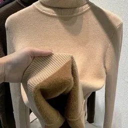 Alamode By Akanksha Women Beige Esther Statement Fleece Lined Pullover-picture-34