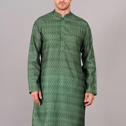 SG LEMAN Geometric Printed Mandarin Collar Pure Cotton Straight Kurtas-picture-39