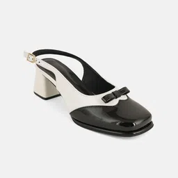 Chemistry Colourblocked Block Pumps with Bows-image-14