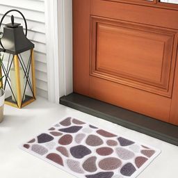 Myntra Elegant Homes White & Brown Printed Anti Skid Door Mat-image-46