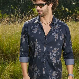 Campus Sutra Men Comfort Fit Spread Collar Floral Printed Casual Shirt-picture-1