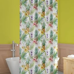 ArtzFolio White & Yellow Floral Printed Waterproof Shower Curtain-image-64