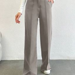 Next One Women Smart Straight Fit High-Rise Easy Wash Pleated Trousers-picture-36