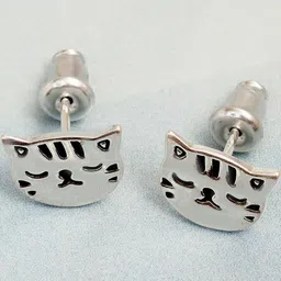 LeCalla Girls 925 Sterling Silver Silver Plated Animal Shaped Studs-picture-10