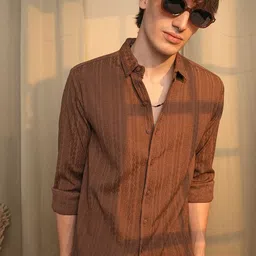 Campus Sutra Men Comfort Textured Opaque Casual Shirt-image-70