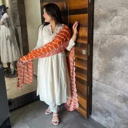 BAESD Empire A-Line Thread Work Kurta with Trousers & Dupatta-picture-5