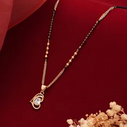 Aadvik Designs Gold-Plated Artificial Stones Studded And Beaded Mangalsutra-7
