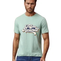 BLUEFICUS Typography Printed Bio Finish Slim Fit T-shirt-image-96