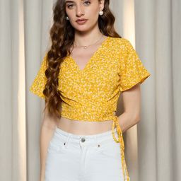 Berrylush Women Floral Printed V-Neck Top-image-60