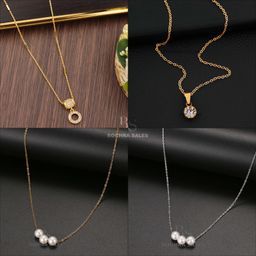 Boghra Sales Set Of 4 Gold-Plated Pearls Beaded Minimal Chain-image-97