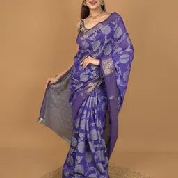 HELLA FASHIONS Woven Design Zari Saree-image-83