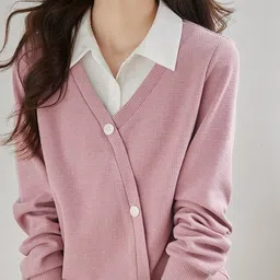 StyleCast Women Self Design V-Neck Button-Up Cardigan-picture-2